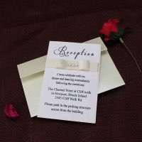 Ivory Invitation Card Simple Style Wedding Card Customized Reception with Envelope